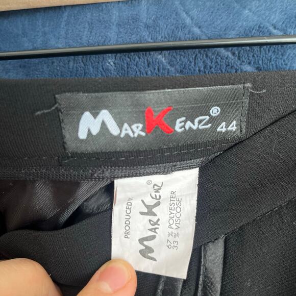 MarKenz Black Midi Ruffle Casual Breathable Skirt Womans Size 14 - Picture 3 of 7